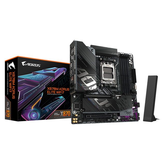 Gigabyte X870M AORUS ELITE WIFI7 mATX Motherboard for AMD AM5 CPUs